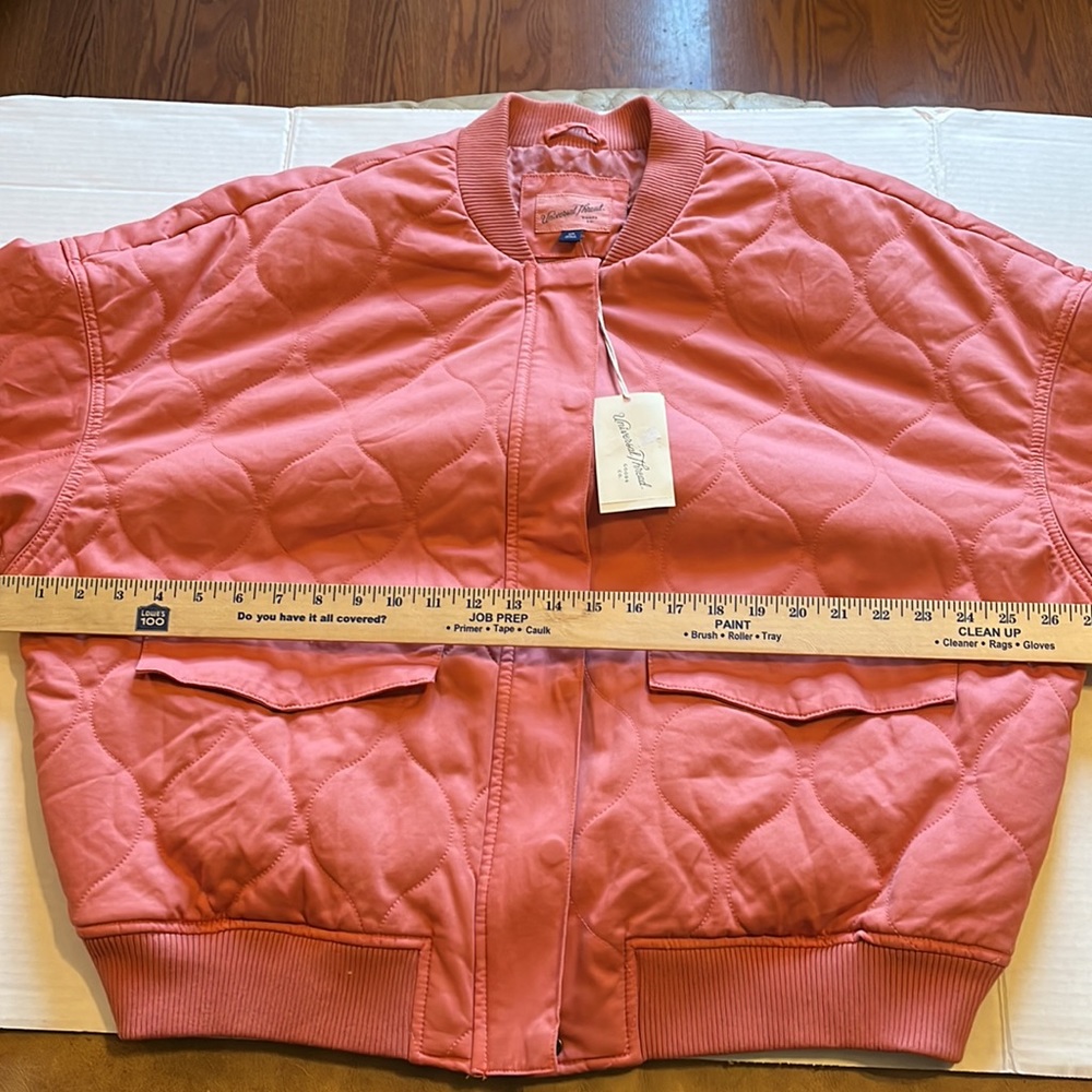 NWT-universal thread-size XXL-coral  pink, quilted, lined,bomber jacket, coat - Picture 8 of 10